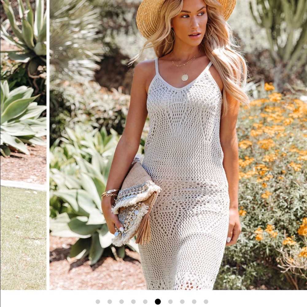 VICI DOLLS JENSON COTTON BLEND CROCHET MIDI DRESS